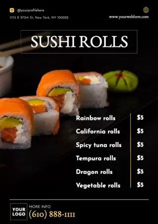 Een sushi-menu bewerken