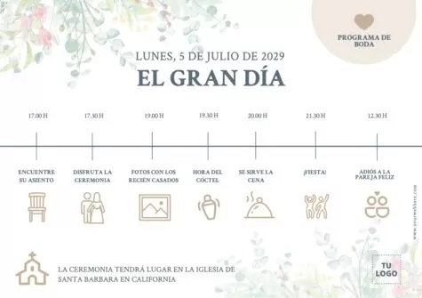 Edita un programa para boda