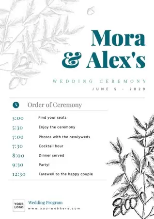 Edit a ceremony program template