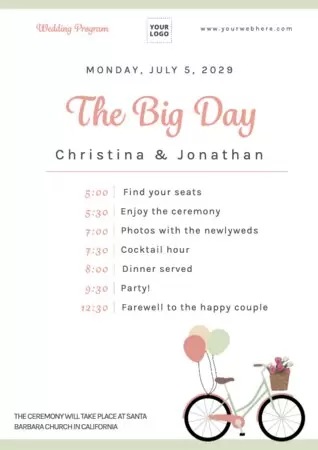 Edit a ceremony program template