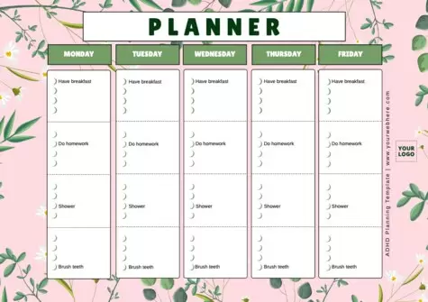Elabora un planner settimanale