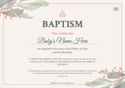 Editar um modelo de convite para batizado