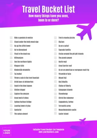 Edit a Travel List
