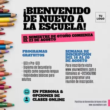 Edita un anuncio de matrícula abierta