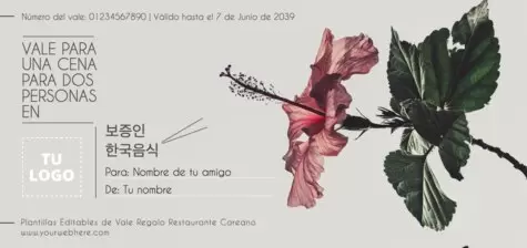 Edita un folleto de Comida Coreana