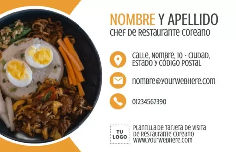 Edita un folleto de Comida Coreana