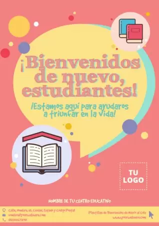 Edita un cartel de bienvenida al colegio