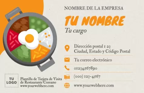 Edita un folleto de Comida Coreana