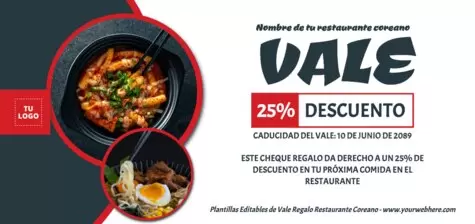 Edita un folleto de Comida Coreana