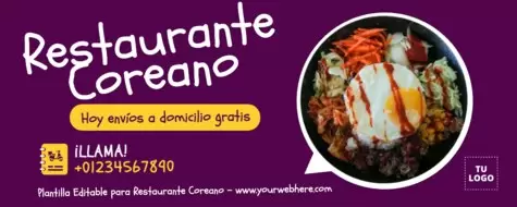 Edita un folleto de Comida Coreana