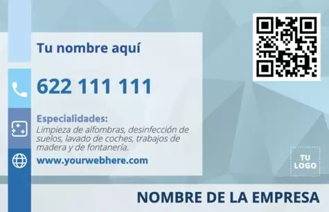 Edita una tarjeta de limpieza