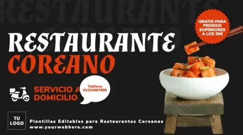 Edita un folleto de Comida Coreana