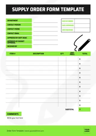 Edit an Order Template