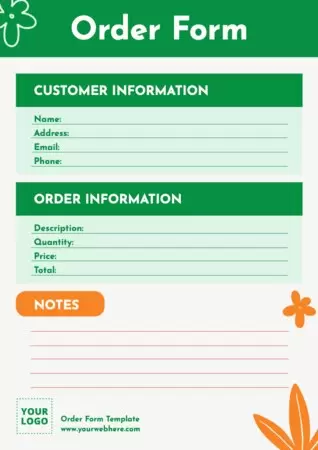 Printable Order Form Templates