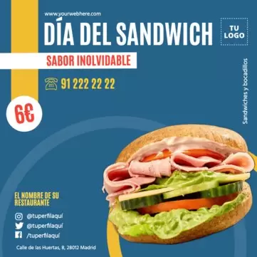 Edita un cartel de sandwiches