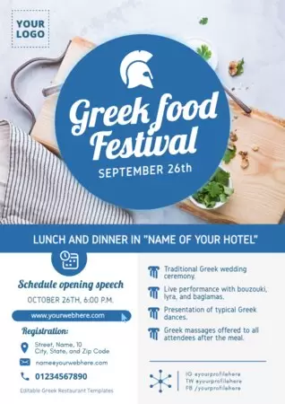Edit a Greek Food flyer