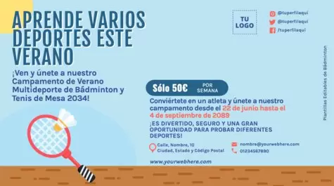 Edita un flyer de Bádminton