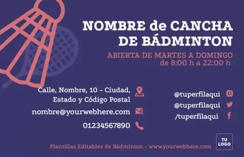 Edita un flyer de Bádminton