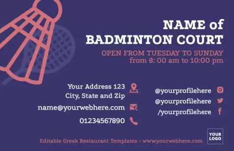 Edit a Badminton flyer