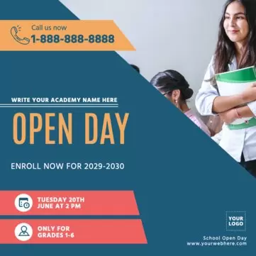 Bearbeite einen Flyer für den Tag der offenen Tür