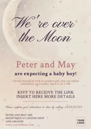 Bearbeite eine Babyparty Einladungen