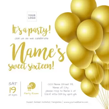 Edit a Sweet 16 flyer