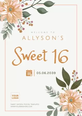 Edit a Sweet 16 flyer