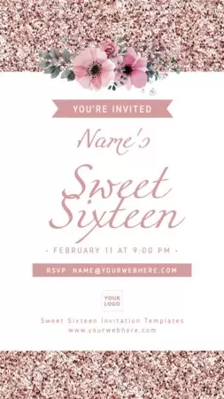 Edit a Sweet 16 flyer