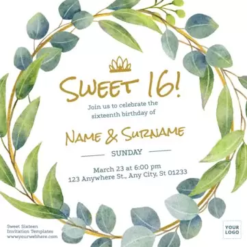 Edit a Sweet 16 flyer