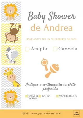 Edita una tarjeta de invitación para Baby Shower
