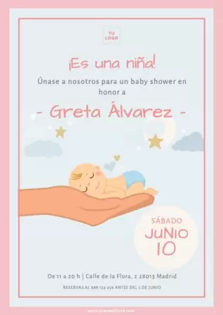 Edita una tarjeta de invitación para Baby Shower