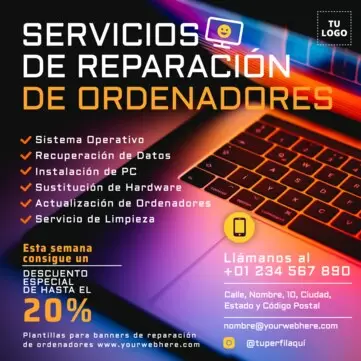 Edita un flyer de Reparación de PC