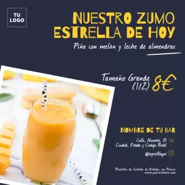 Edita un cartel de Bebidas