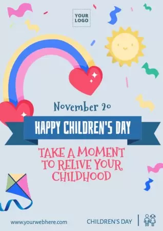 Edit a poster on happy Children's Day