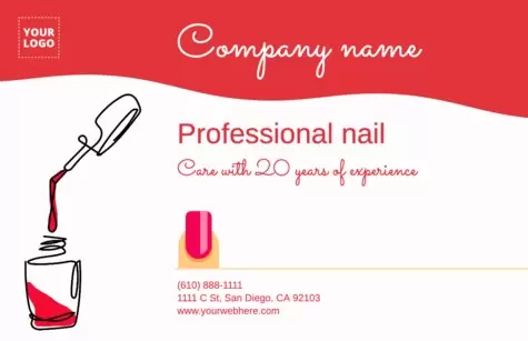 Edit a nail art visiting card design