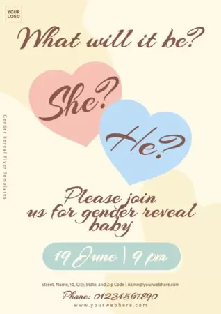 Edit a Gender Reveal party card