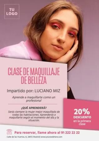 Edita un folleto de clases de maquillaje