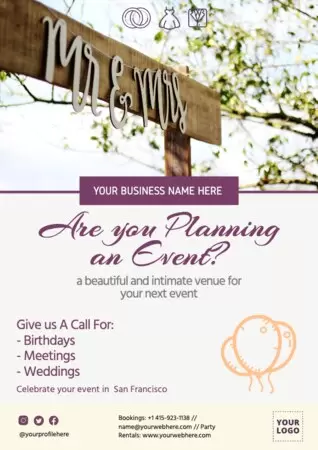 Edit a wedding planner template