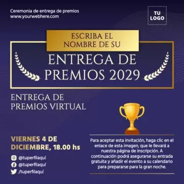 Edita un banner de entrega de premios