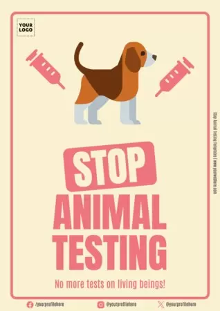 Editar um cartaz sobre o abuso de animais