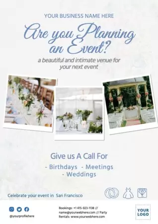 Edit a party rental template