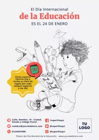 Edita flyers del Día de la Educación