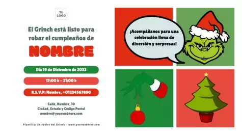 Edita una invitación del Grinch