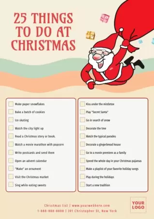 Edit a Christmas list layout