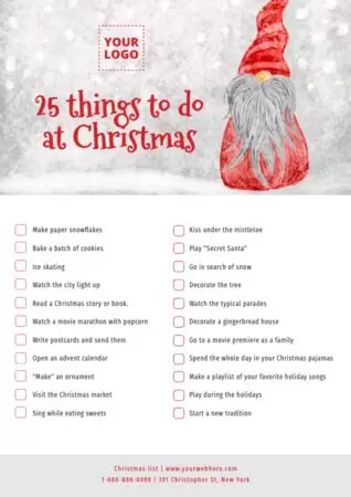 Edit a Christmas list layout