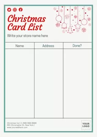 Edit a Christmas list layout