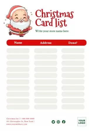 Edit a Christmas list layout