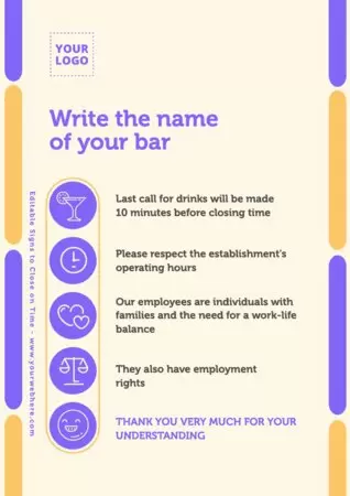 Edit a sign for your bar