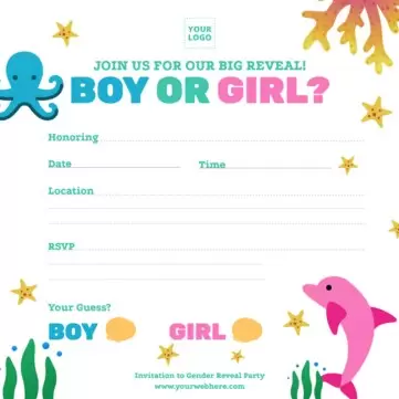 Edit a Gender Reveal party card