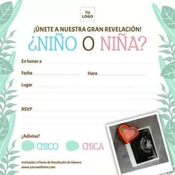 Edita una tarjeta de Gender Reveal